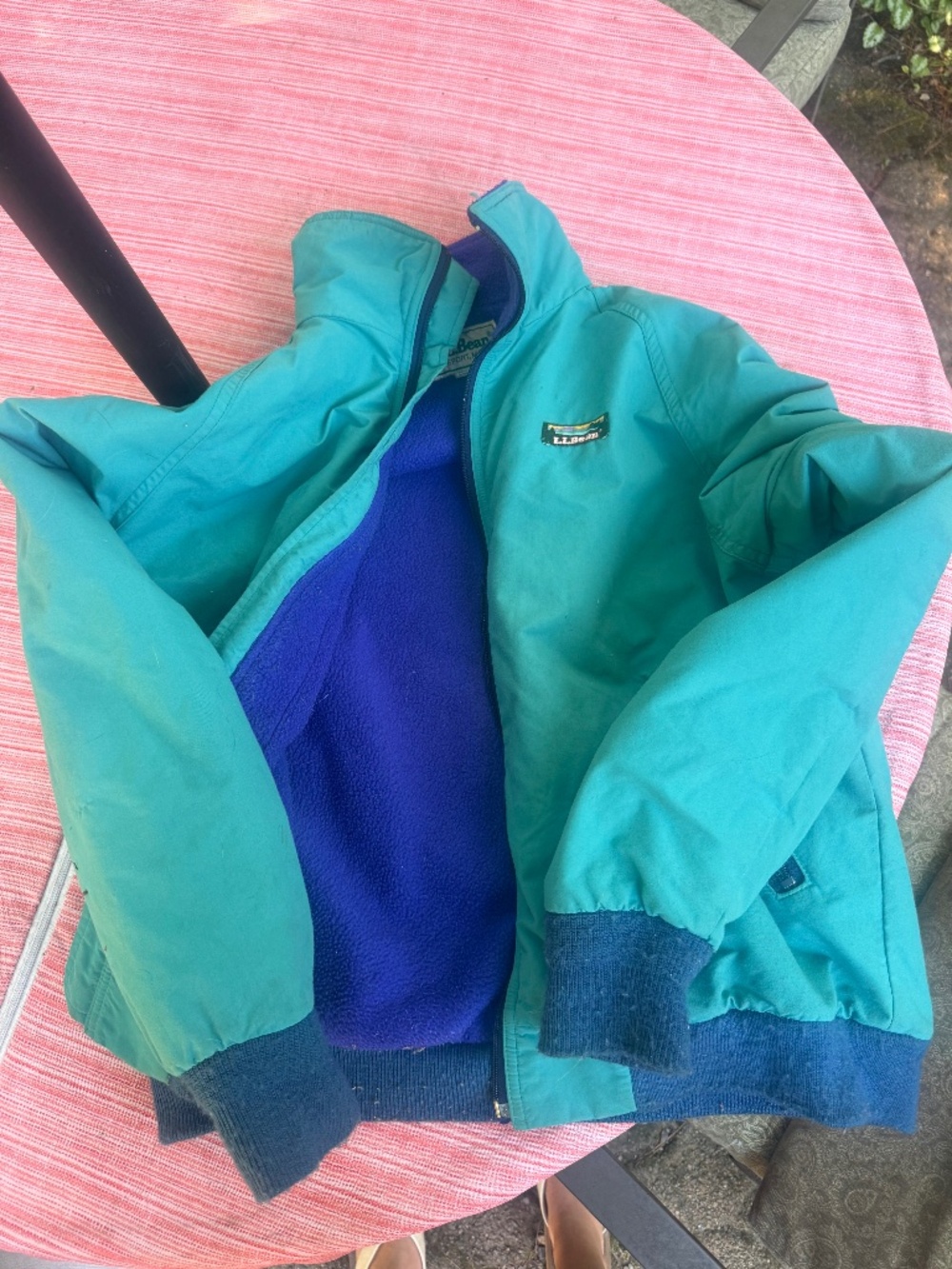 90s LL bean warm up jacket size large fleece lined womens